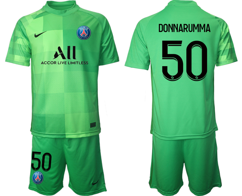 Men 2021-2022 Club Paris St German green goalkeeper #50 Soccer Jersey